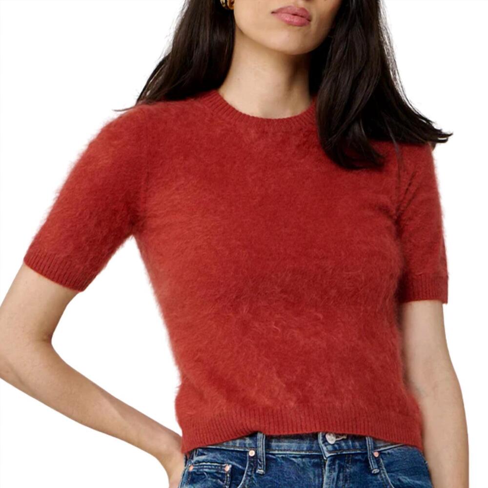 NEW AUTUMN CASHMERE cropped short sleeve crew tee in ginger